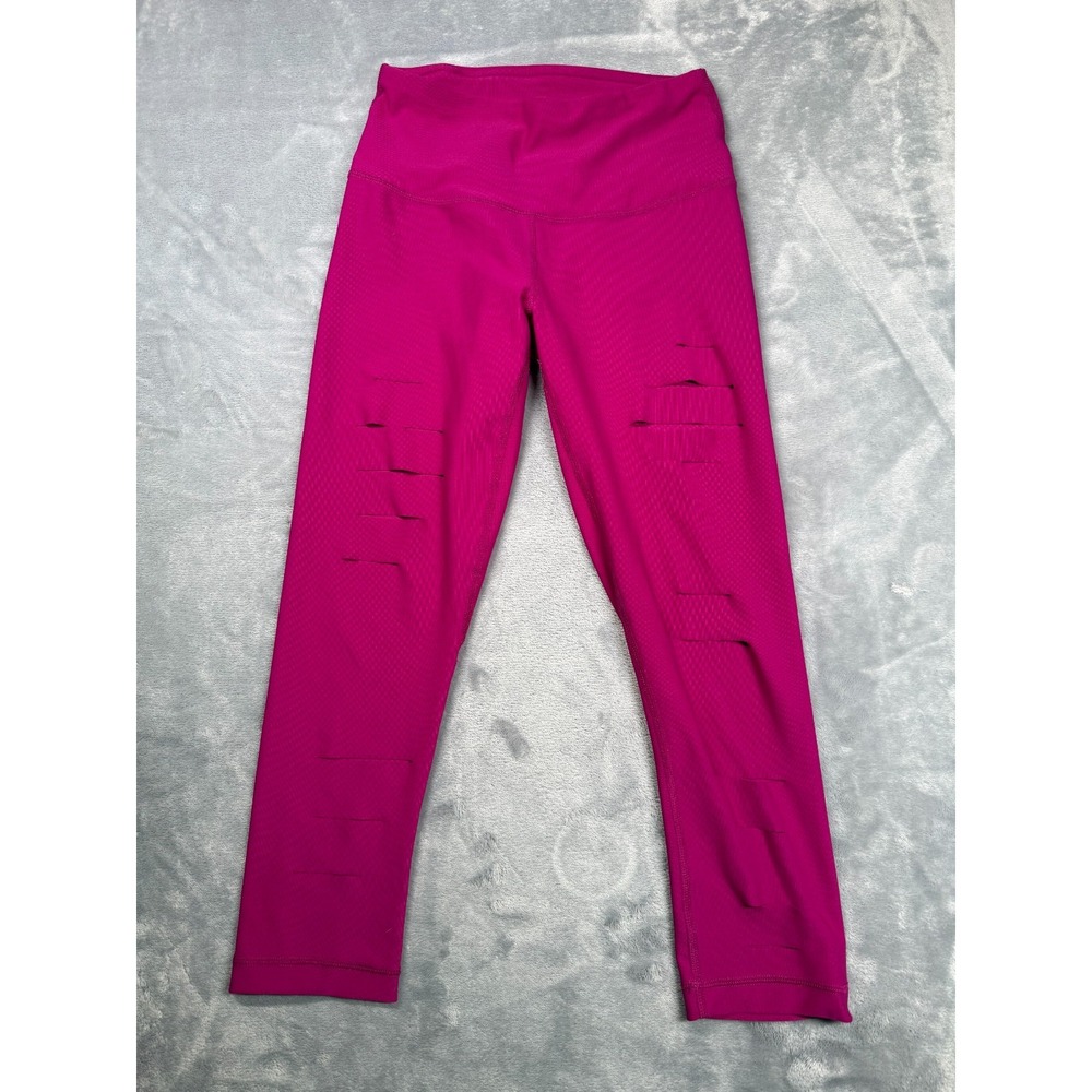 90 Degree By Reflex Leggings Womens Small Pink Stretch Cutout Activewear Gym
